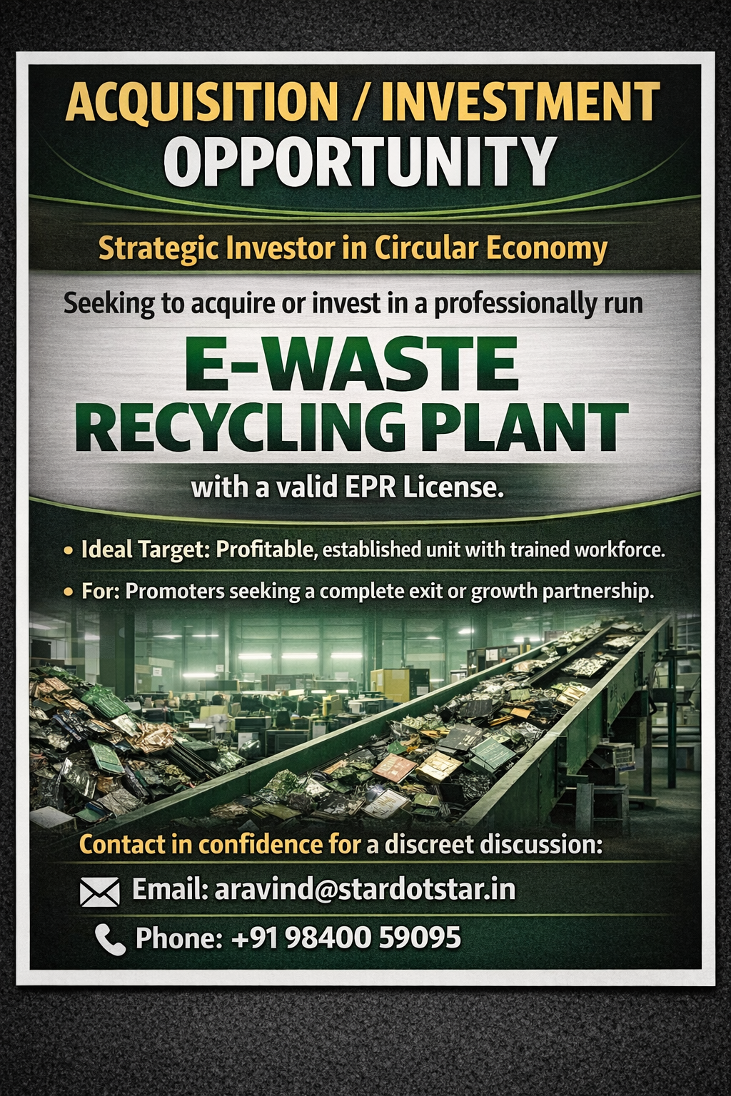 Strategic Investment Opportunity in India’s E-Waste Recycling Sector