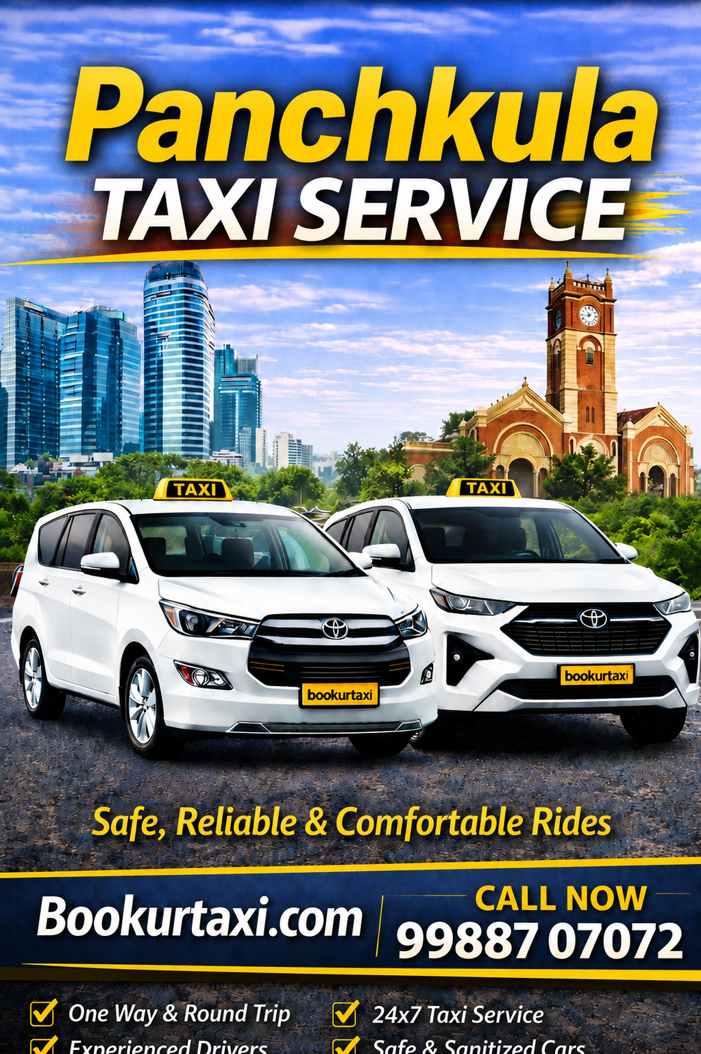 Panchkula Taxi Service BookUrTaxi - Chandigarh & Mohali Cab Booking Now 9₹ Km