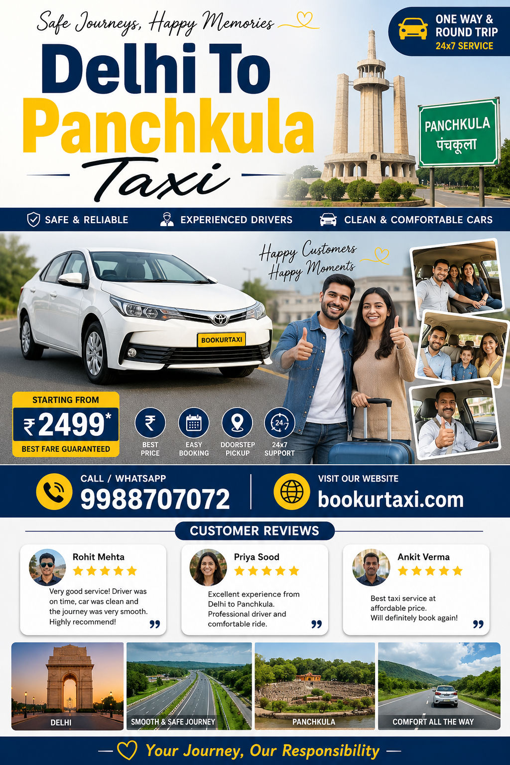 Delhi To Panchkula Taxi