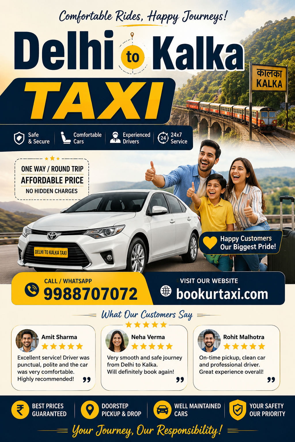 Delhi to Kalka Taxi cab services