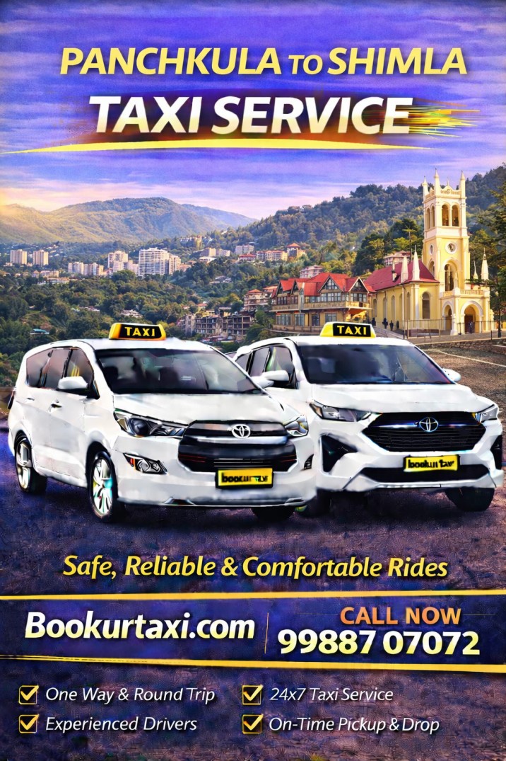 Panchkula to Shimla Booking Start ₹1450 - BookUrTaxi