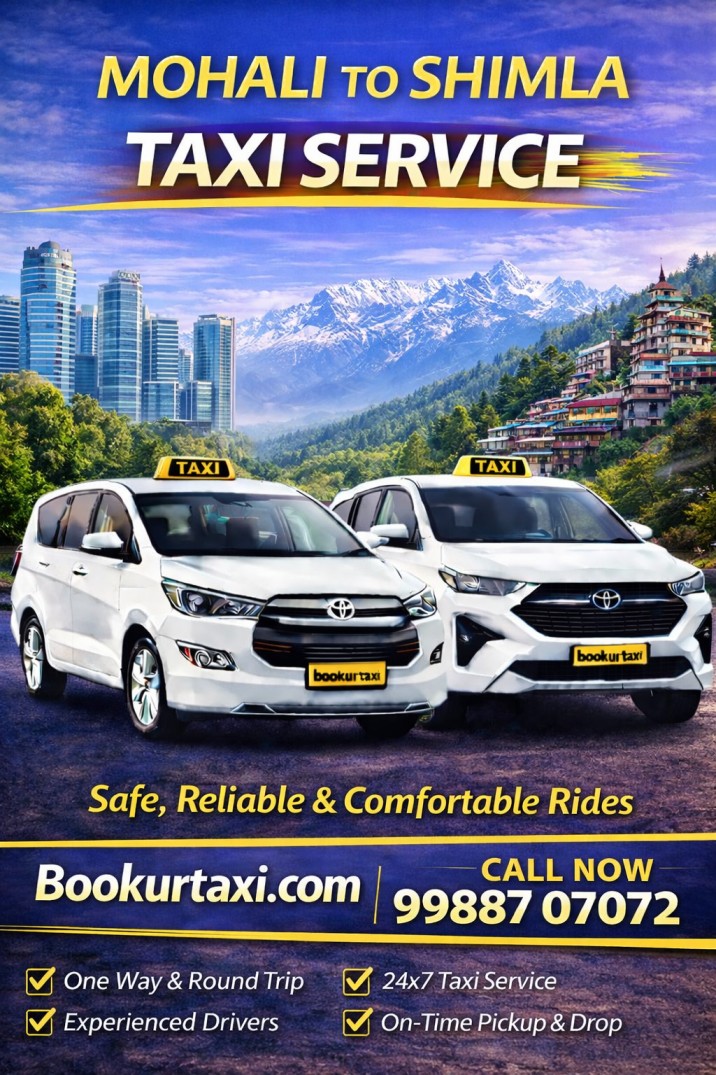 Mohali to Shimla Taxi | Booking Starts - BookUrTaxi